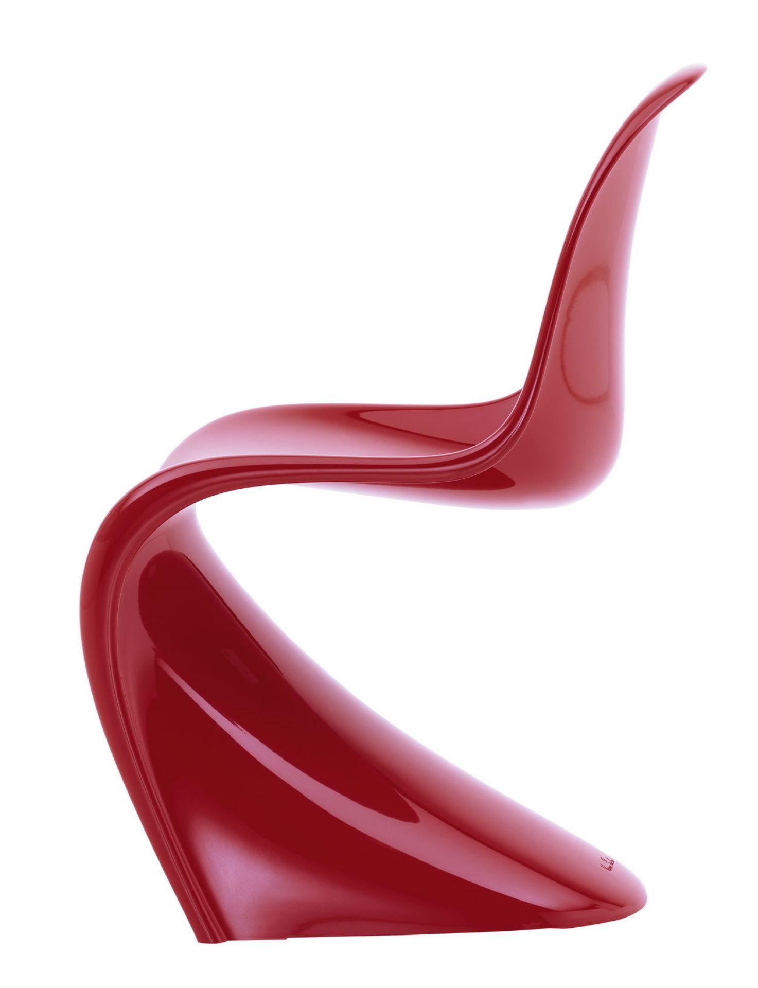 Roter Panton Chair von Vitra: Freischwinger Stuhl aus Kunststoff, modernes Designmöbel für Wohnzimmer.